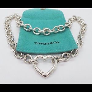 Tiffany & Co .925 STERLING SILVER HEART NECKLACE